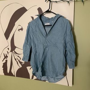 Zara soft denim button down